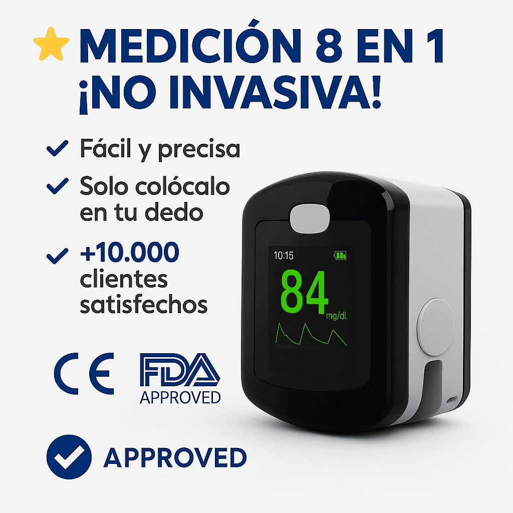 GlucoSense Pro™ – Monitor Inteligente 8-en-1 para Controlar tu Salud sin Dolor